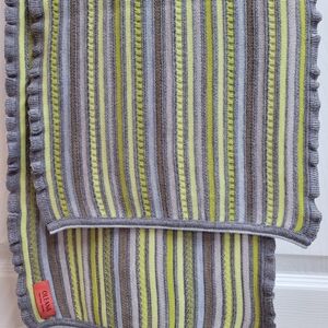 Olann Gray and Yellow Striped Scarf